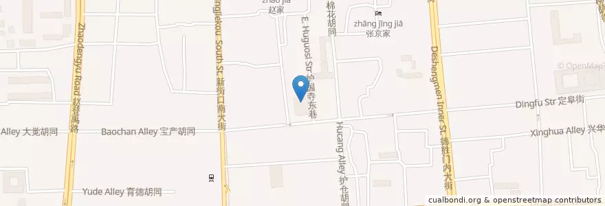 Mapa de ubicacion de 牛啤堂 en China, Peking, Hebei, 西城区.
