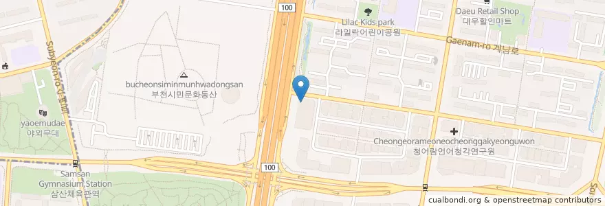 Mapa de ubicacion de 뭉치스 커피 (Moongchi's Coffee) en Corea Del Sur.