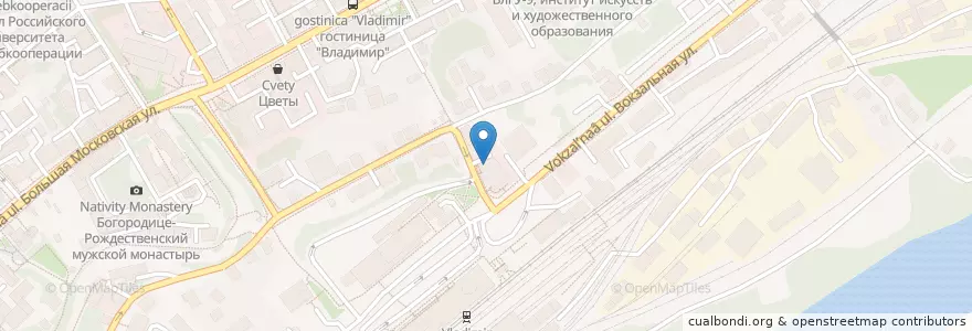 Mapa de ubicacion de Некафе "Баркарола" en Russland, Föderationskreis Zentralrussland, Oblast Wladimir, Городской Округ Владимир.