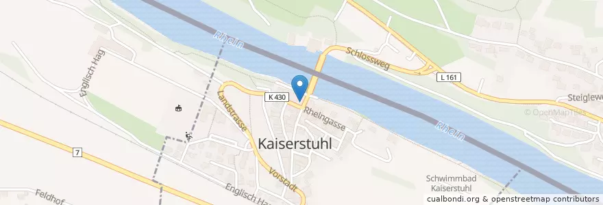 Mapa de ubicacion de Fischbeiz Alte Post en Schweiz, Kaiserstuhl, Landkreis Waldshut, Kaiserstuhl, Verwaltungsverband Küssaberg.