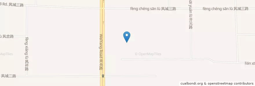 Mapa de ubicacion de 市图书馆 en China, Shaanxi, 西安市, 未央区 (Weiyang).