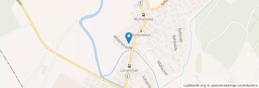 Mapa de ubicacion de Hagendorn en 瑞士, Zug, Cham.
