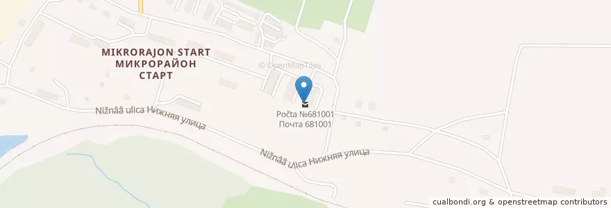 Mapa de ubicacion de Почта №681001 en ロシア, 極東連邦管区, ハバロフスク地方, コムソモリスク ・ ナ ・ アムーレ.