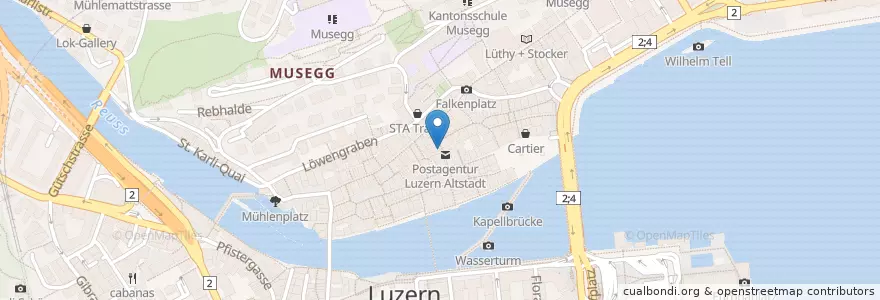 Mapa de ubicacion de Bijou Lounge Bar en Switzerland, Luzern, Luzern.