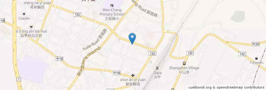 Mapa de ubicacion de 臺灣土地銀行 en 台湾, 台中市, 大甲区.