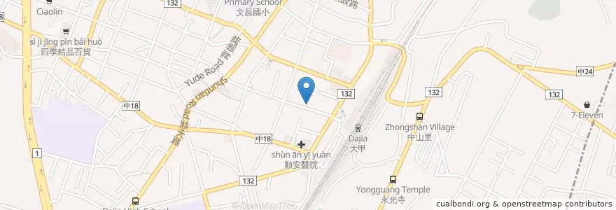 Mapa de ubicacion de 台中商業銀行 en تایوان, تایچونگ, 大甲區.