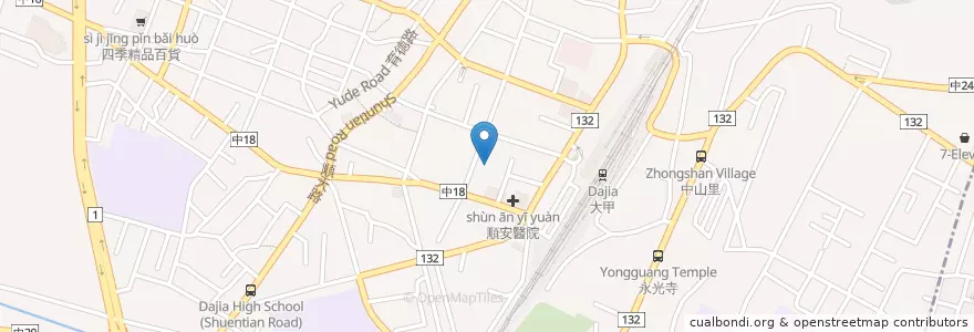 Mapa de ubicacion de 臺灣中小企業銀行 en 臺灣, 臺中市, 大甲區.
