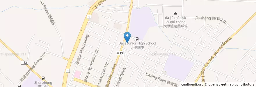 Mapa de ubicacion de 星展銀行 en Taiwan, Taichung, 大甲區.
