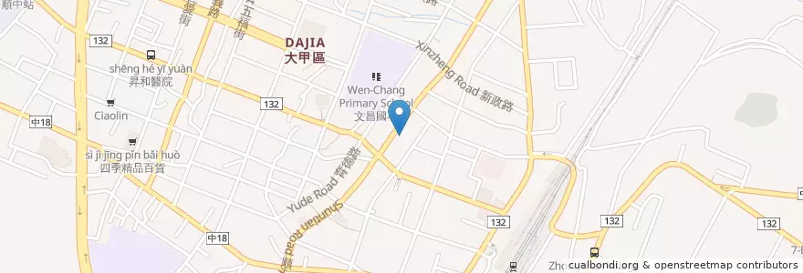 Mapa de ubicacion de 國泰世華商業銀行 en Tayvan, Taichung, 大甲區.