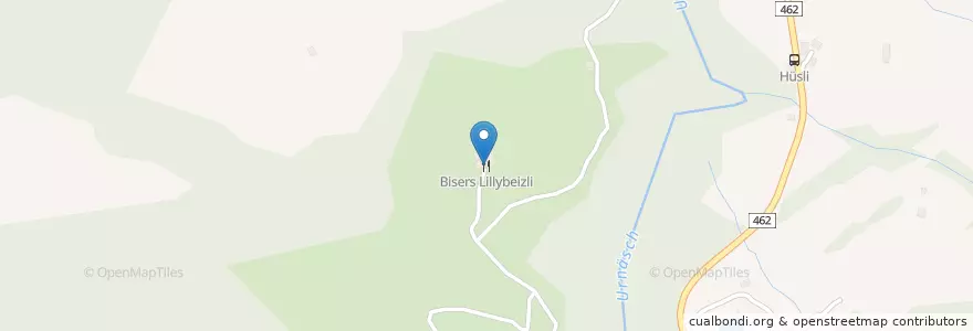 Mapa de ubicacion de Bisers Lillybeizli en Suisse, Appenzell Rhodes-Extérieures, Saint-Gall, Hinterland, Urnäsch.