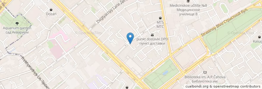 Mapa de ubicacion de Disco 90 en روسیه, Центральный Федеральный Округ, Москва, Центральный Административный Округ, Тверской Район.
