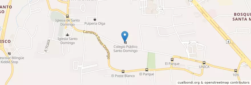 Mapa de ubicacion de Colegio Público Santo Domingo en Nikaragua, Departamento De Managua, Managua (Municipio).