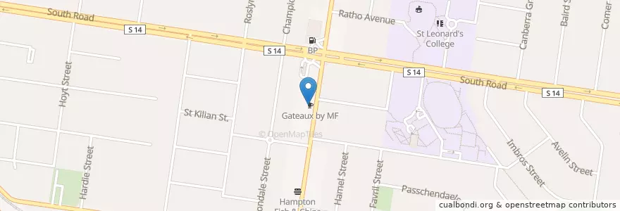Mapa de ubicacion de Gateaux by MF en 澳大利亚, 维多利亚州, City Of Bayside.