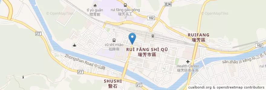 Mapa de ubicacion de 瑞興藥行 en Taiwán, Nuevo Taipéi, 瑞芳區.