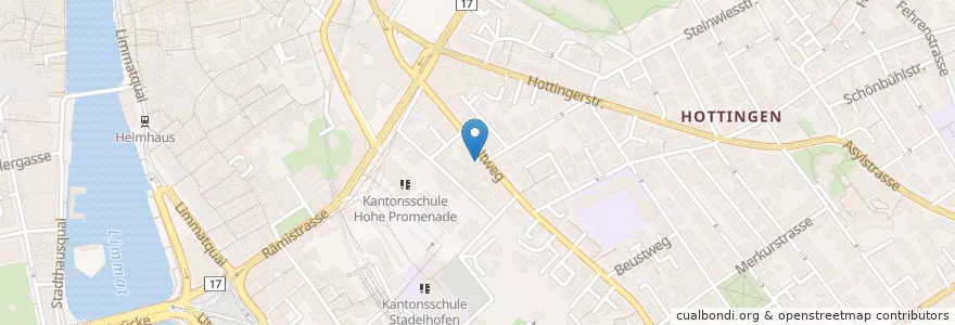 Mapa de ubicacion de Mininie en Suisse, Zurich, District De Zurich, Zurich.