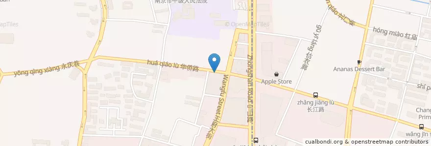 Mapa de ubicacion de 中国银行 en China, Jiangsu, Nanjing, 鼓楼区.