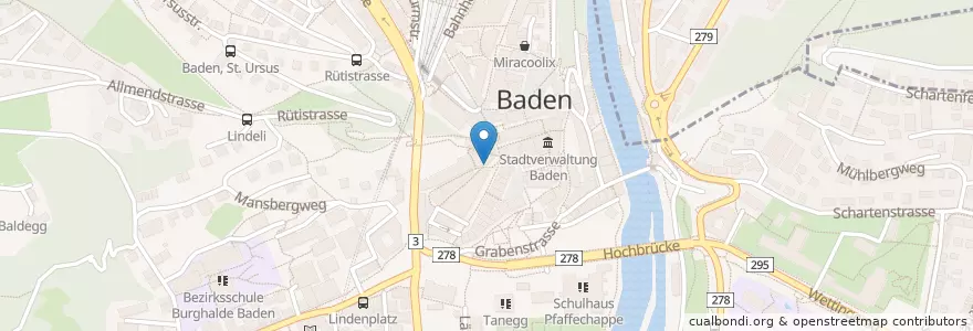 Mapa de ubicacion de Delicia Bistro en سوئیس, Aargau, Bezirk Baden, Baden.