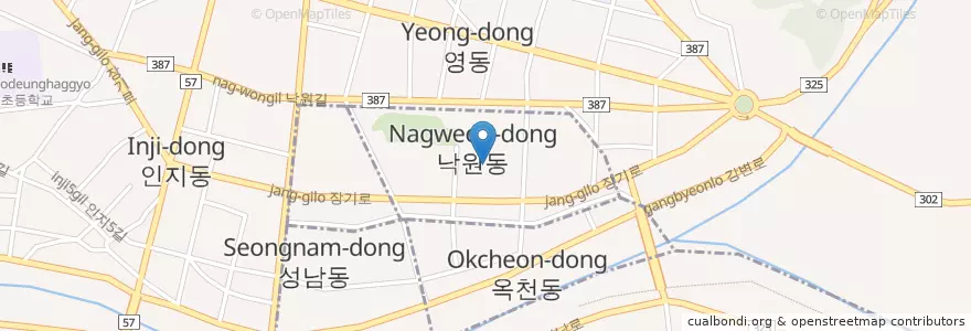 Mapa de ubicacion de 낙원동 en Südkorea, Gyeonggi-Do, 안성시, 낙원동.