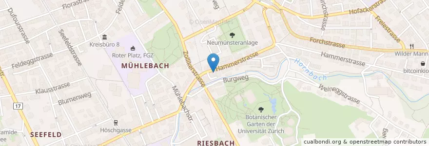 Mapa de ubicacion de Neumünster en Switzerland, Zürich, Bezirk Zürich, Zürich.