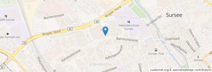 Mapa de ubicacion de Luzerner Kantonalbank en Schweiz/Suisse/Svizzera/Svizra, Luzern, Sursee.