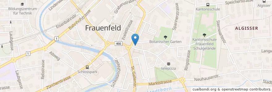 Mapa de ubicacion de Restaurant Promenade en Switzerland, Thurgau, Bezirk Frauenfeld, Frauenfeld.