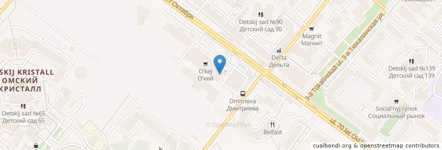 Mapa de ubicacion de KFC en ロシア, シベリア連邦管区, オムスク州, オムスク地区, オムスク管区.