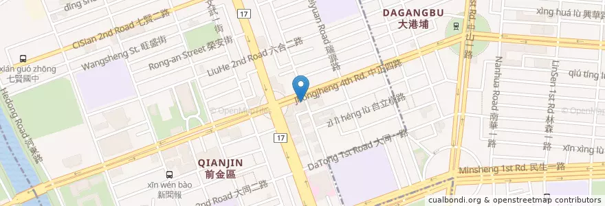 Mapa de ubicacion de 華泰商業銀行 en 臺灣, 高雄市, 前金區.