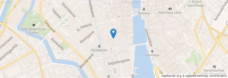 Mapa de ubicacion de Zunfthaus zur Waag en Schweiz, Zürich, Bezirk Zürich, Zürich.