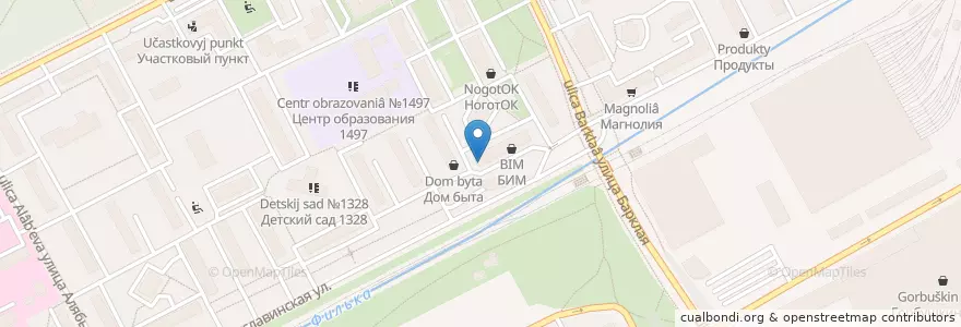Mapa de ubicacion de Молочно-раздаточный пункт en Russia, Central Federal District, Moscow, Western Administrative Okrug, Filyovsky Park District.