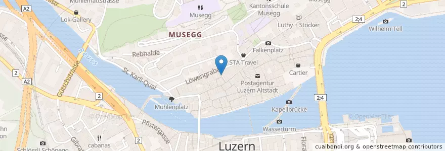 Mapa de ubicacion de Luzern University en Швейцария, Люцерн, Luzern.