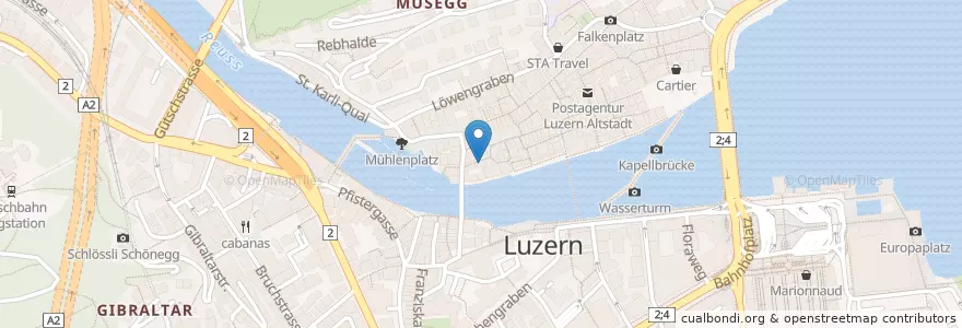 Mapa de ubicacion de La Terrazza en Zwitserland, Luzern, Luzern.