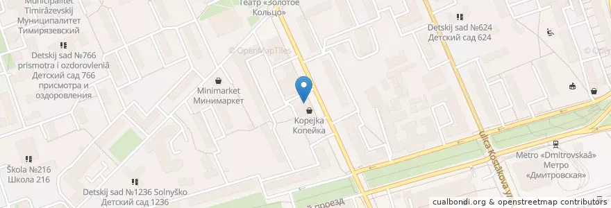 Mapa de ubicacion de Рохат en Russia, Distretto Federale Centrale, Москва, Северный Административный Округ, Тимирязевский Район.