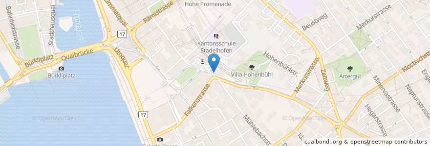 Mapa de ubicacion de Caffè e Ristorante Mandarino en Suisse, Zurich, District De Zurich, Zurich.