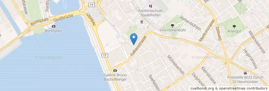 Mapa de ubicacion de Migros Restaurant en Schweiz/Suisse/Svizzera/Svizra, Zürich, Bezirk Zürich, Zürich.