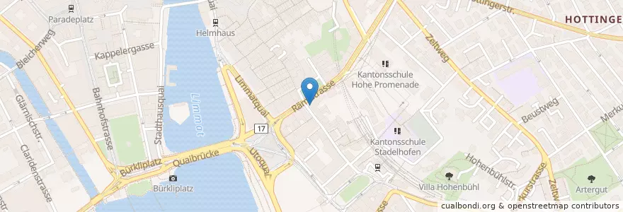Mapa de ubicacion de Luis Mis Bellevue Garage en Schweiz/Suisse/Svizzera/Svizra, Zürich, Bezirk Zürich, Zürich.