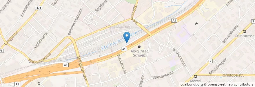 Mapa de ubicacion de Bahnhof Sankt Fiden en Schweiz/Suisse/Svizzera/Svizra, Sankt Gallen, Wahlkreis St. Gallen, St. Gallen.