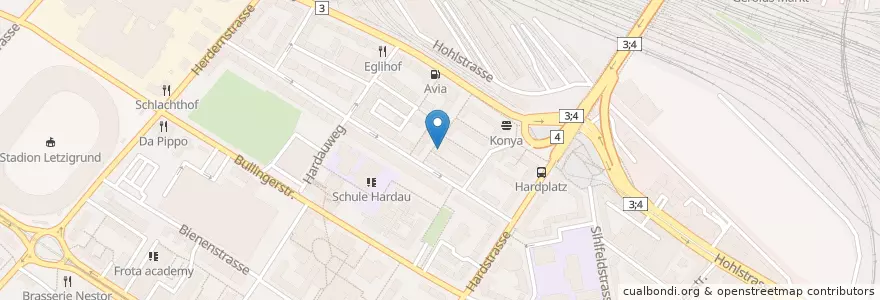 Mapa de ubicacion de Kindergarten Gugolz en Zwitserland, Zürich, Bezirk Zürich, Zürich.