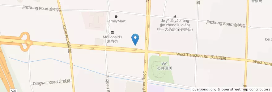 Mapa de ubicacion de 真功夫 en China, Shanghái, Changning.