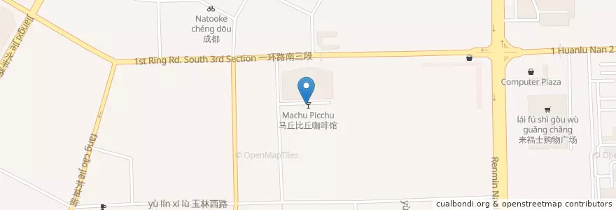 Mapa de ubicacion de 马丘比丘咖啡馆 en 中国, 四川省, 成都市, 武侯区 (Wuhou).