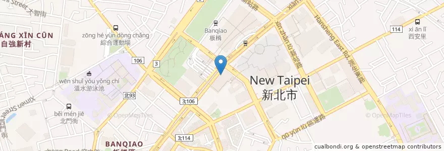 Mapa de ubicacion de 春水堂人文茶館 en Tayvan, 新北市, 板橋區.