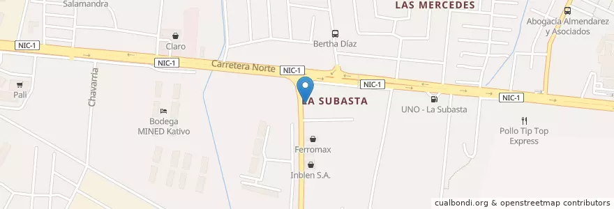 Mapa de ubicacion de Aphart Hotel en نیکاراگوئه, Departamento De Managua, Managua (Municipio).