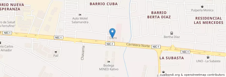 Mapa de ubicacion de Bar El Gato #2 / El Churrasco en Nicaragua, Departamento De Managua, Managua (Municipio).