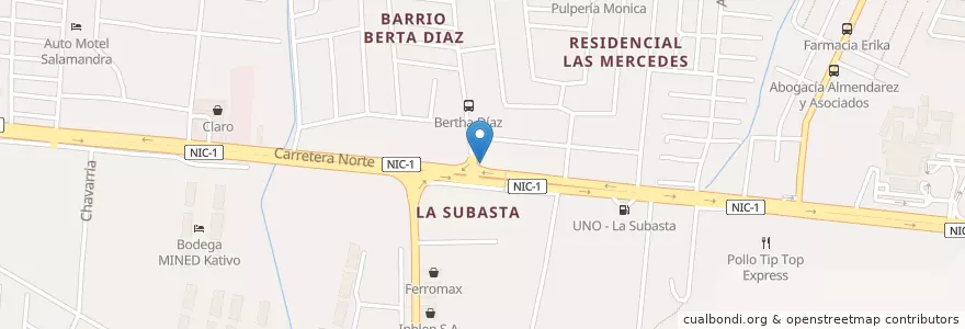 Mapa de ubicacion de Leo's Bar en Никарагуа, Departamento De Managua, Managua (Municipio).