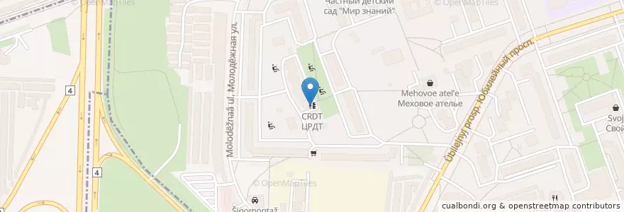 Mapa de ubicacion de ЦРДТ en Russland, Föderationskreis Zentralrussland, Oblast Moskau, Район Новокосино.
