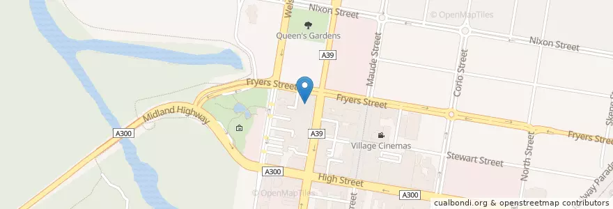 Mapa de ubicacion de Shepparton Post Office en 오스트레일리아, Victoria, City Of Greater Shepparton.