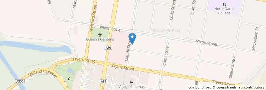 Mapa de ubicacion de CyberBunker en Australia, Victoria, City Of Greater Shepparton.