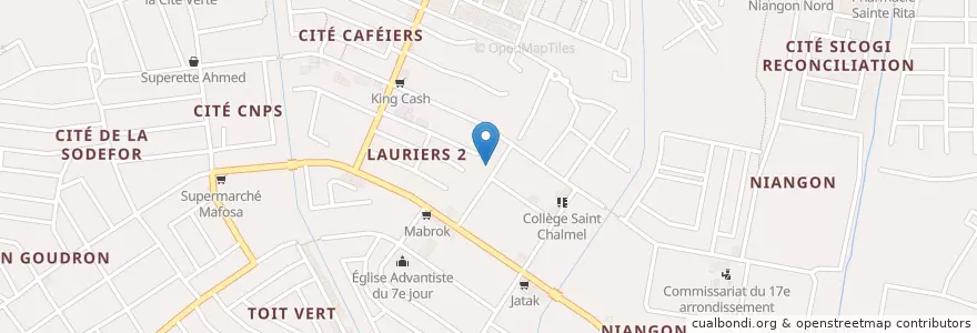 Mapa de ubicacion de L’internat en Costa De Marfil, Abiyán, Yopougon.