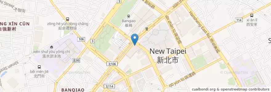 Mapa de ubicacion de 板信商業銀行 en Taiwan, 新北市, 板橋區.