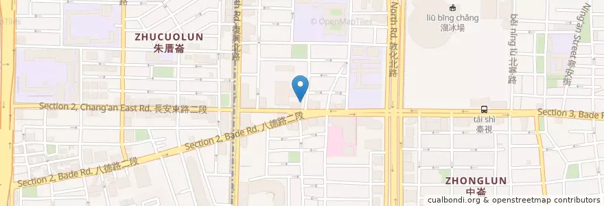 Mapa de ubicacion de 中崙分館 en 臺灣, 新北市, 臺北市, 松山區.