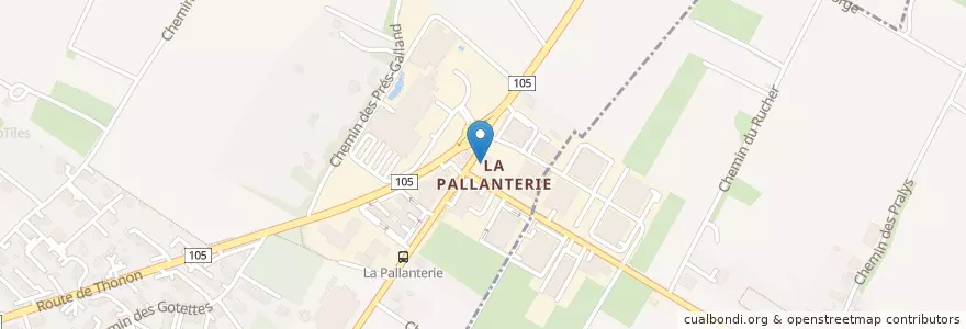 Mapa de ubicacion de Café de La Pallanterie en Schweiz/Suisse/Svizzera/Svizra, Genève, Genève, Collonge-Bellerive.